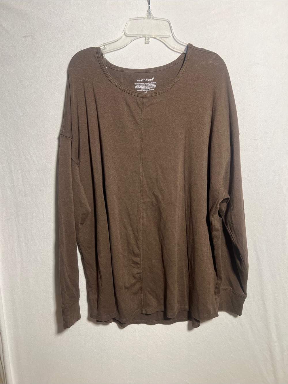 Westbound Brown Oversized Drop Shoulder Long Sleeve Top Tunic XXL